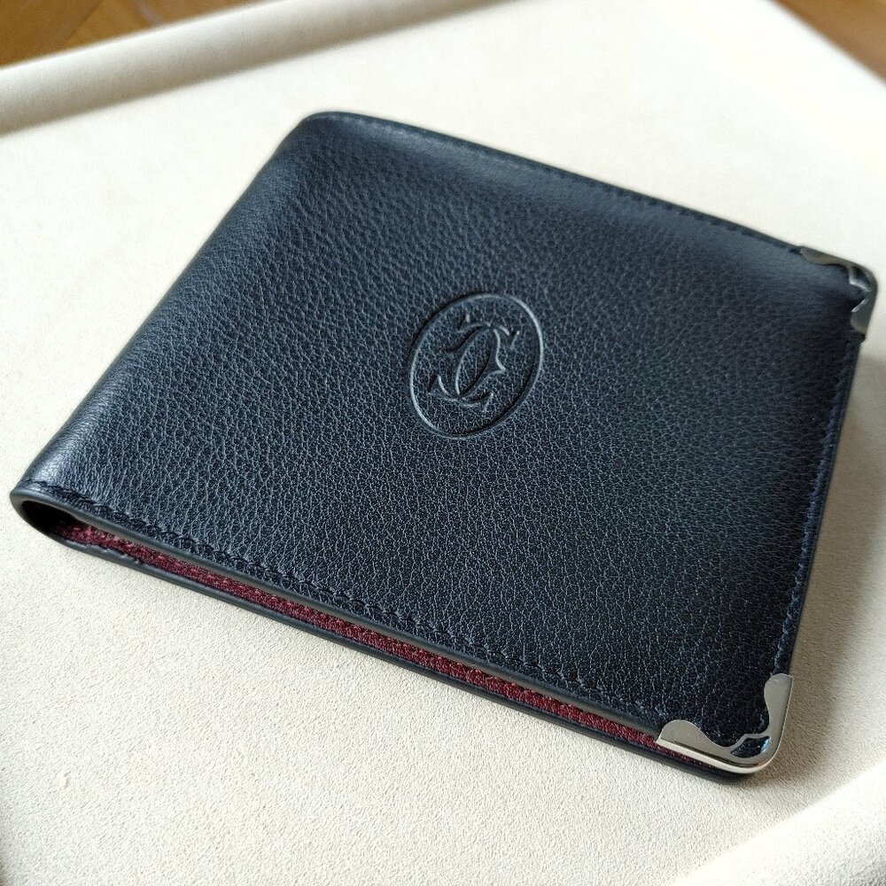 Cartier "Must De Cartier" Black & Burgundy Wallet